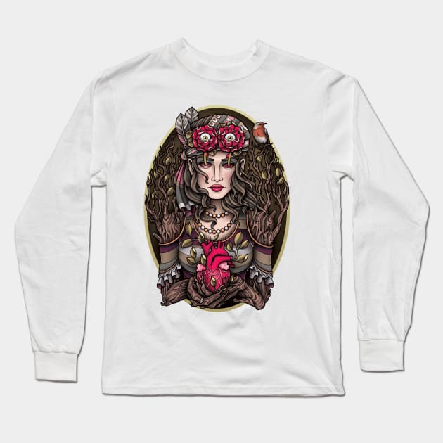 Tree Woman Long Sleeve T-Shirt by samphillipsillustration